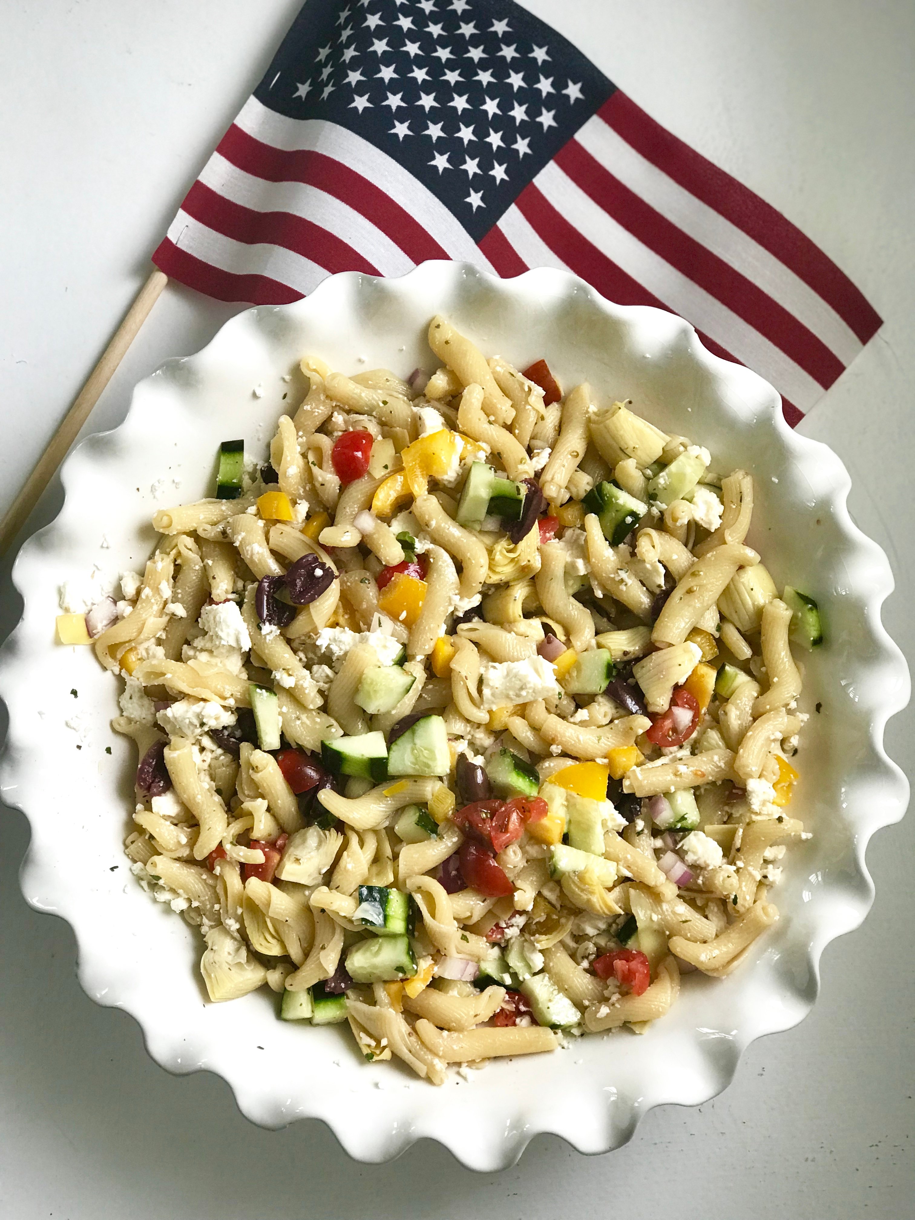 Greek, pasta salad, greek pasta salad, BBQ, Side Salad, Greek flavors 