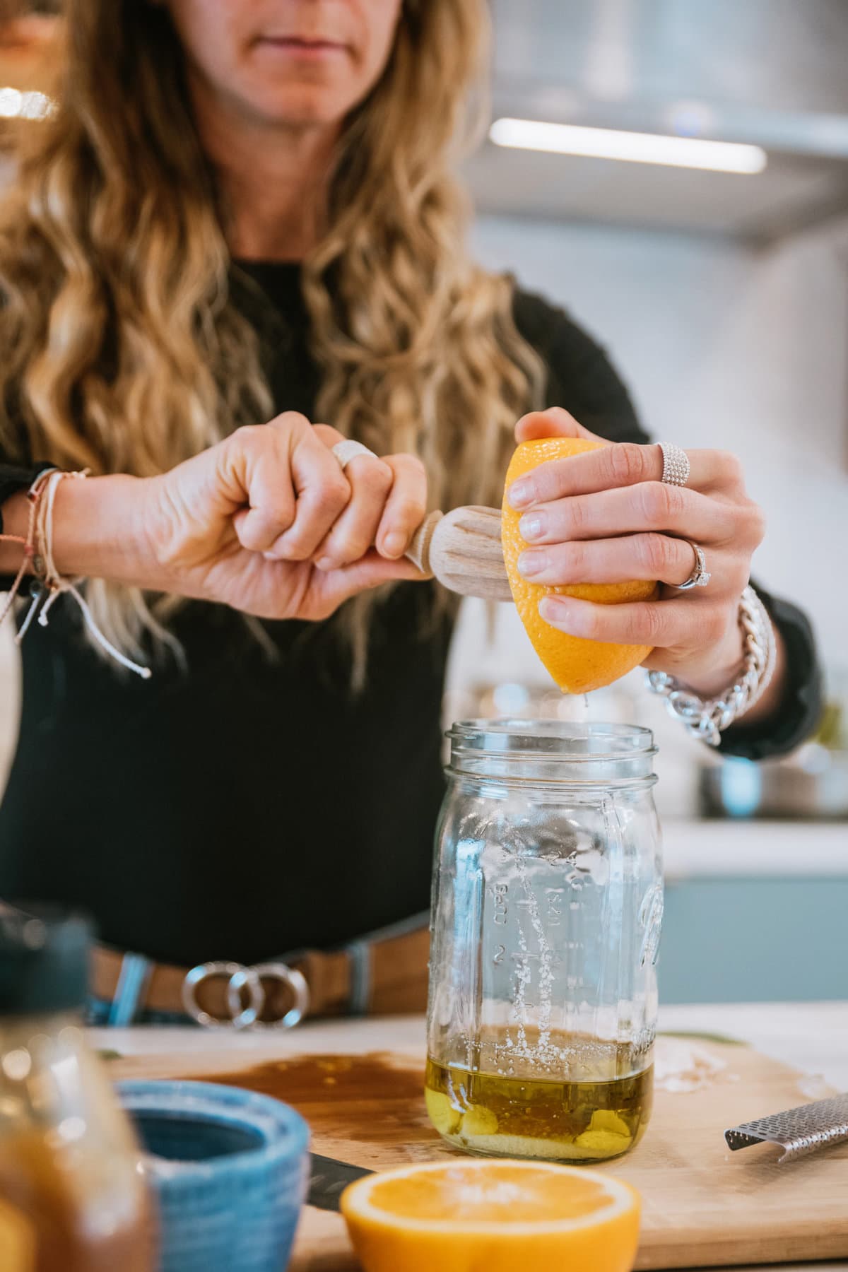 making the citrus dressing 