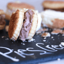 PiesCream sandwiches on a black board.