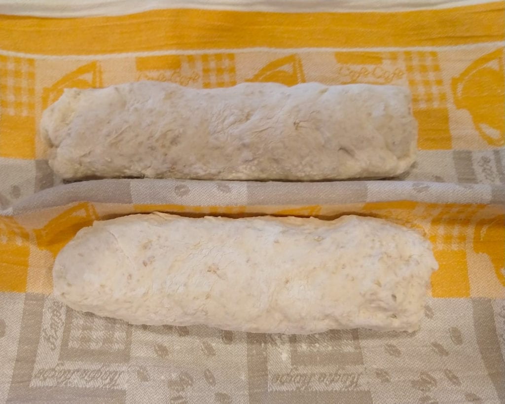 bread loaves ready for the oven. 