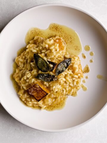 Butternut squash risotto on a plate