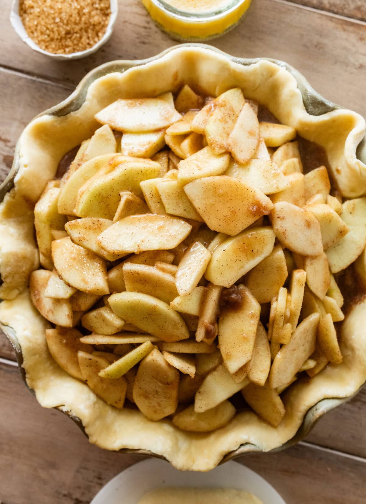 The filling added to the crust.