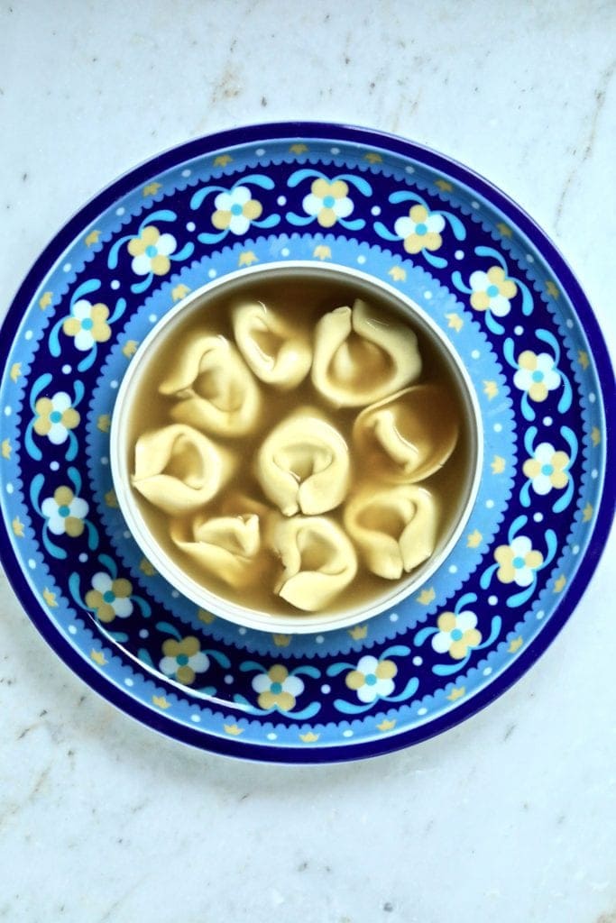 tortellini broth plate