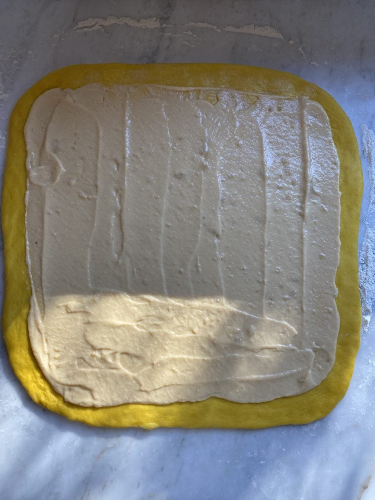 St. Lucia sweet saffron rolls almond paste cream buns process step by step