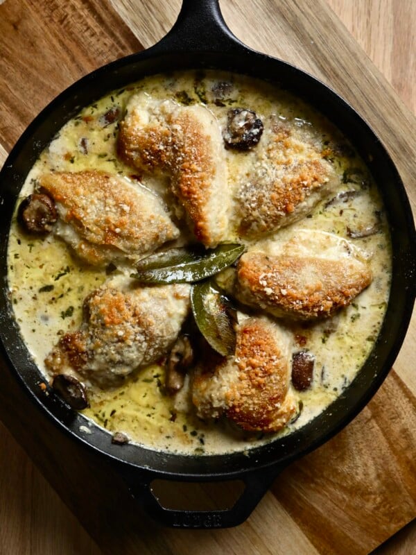 cream sauce, chicken, mushrooms, easy dinner