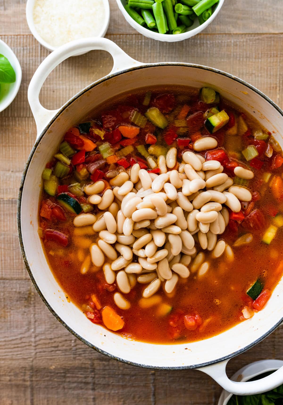 How to make Classic Minestrone Soup Recipe Instructions- add the cannellini beans.