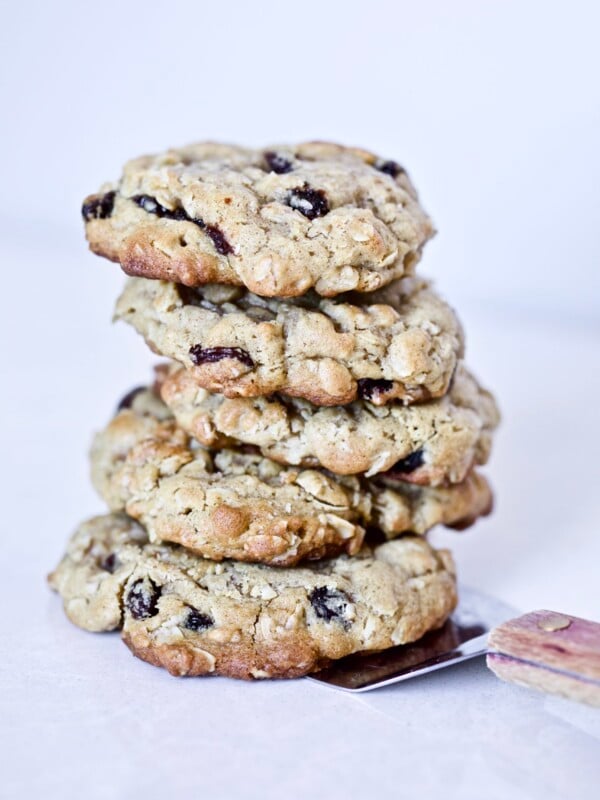 oatmeal- raisin cookies on plate