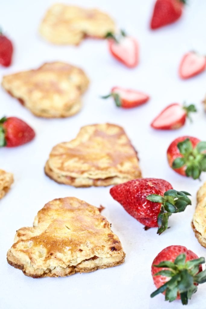 heart shaped mini pies- strawberry jam