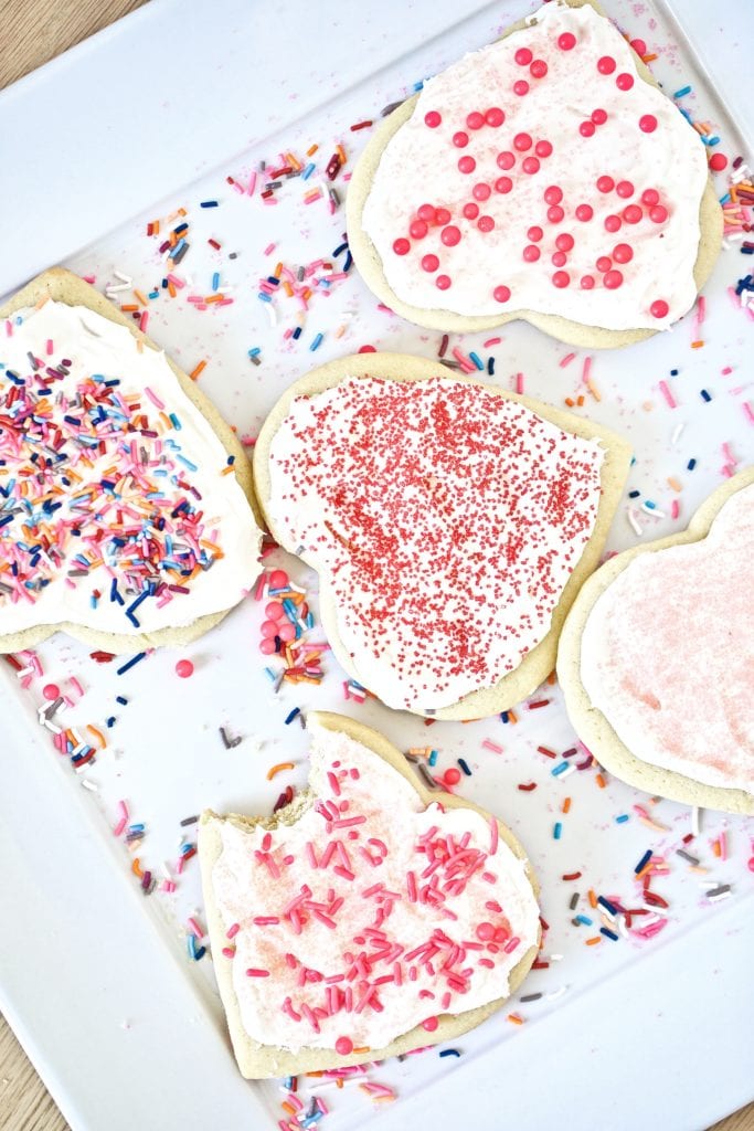 sugar cookies- heart shaped- frosted