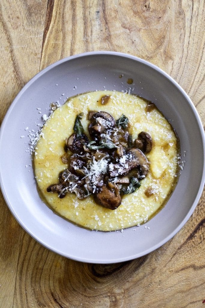 mushrooms- polenta