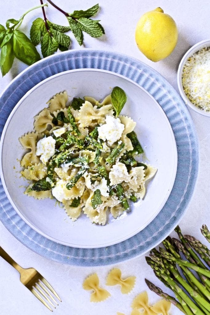 Asparagus- ricotta- pasta- lemon