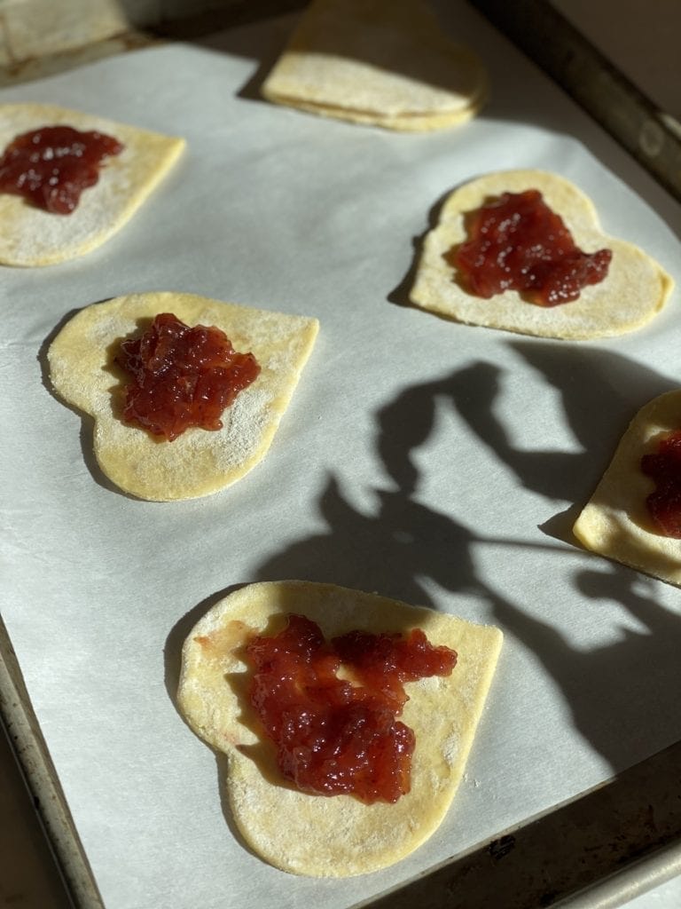 hand pies- heart shaped- jam filled 