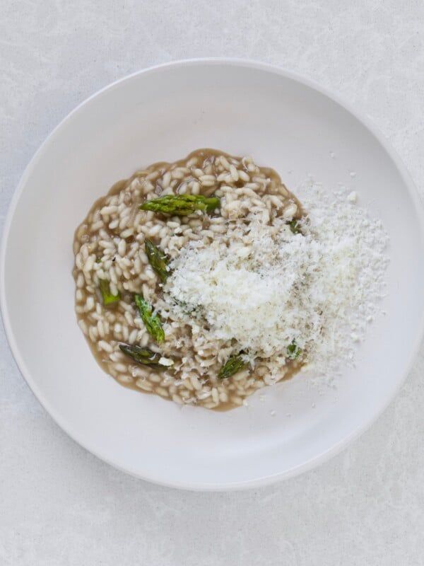 Asparagus Risotto with mushroom broth and parmigiano cheese