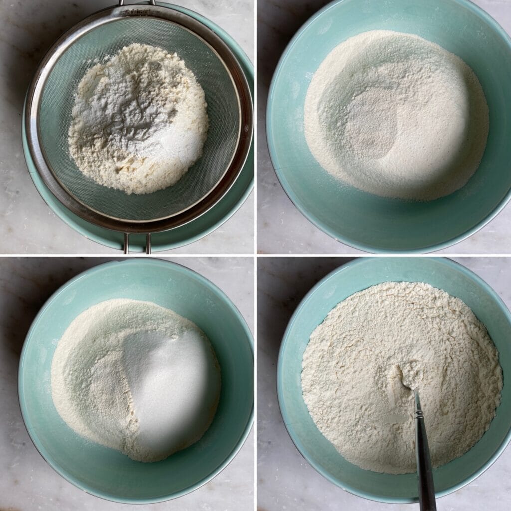 Instructions for mixing dry ingredients.