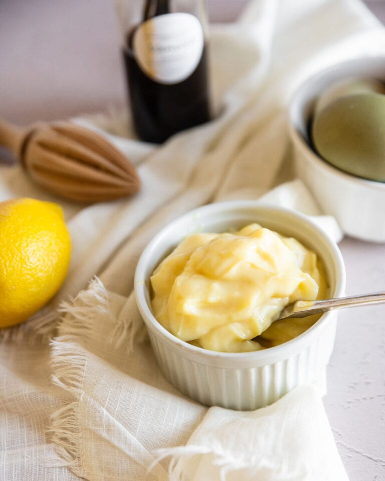 pastry cream ingredients eggs, lemon, vanilla