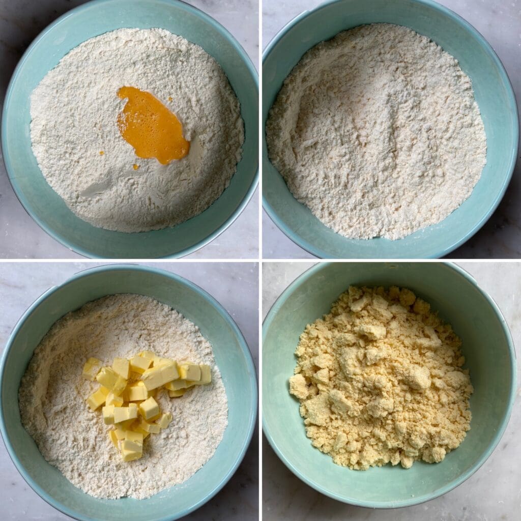instructions on mixing wet and dry ingredients.