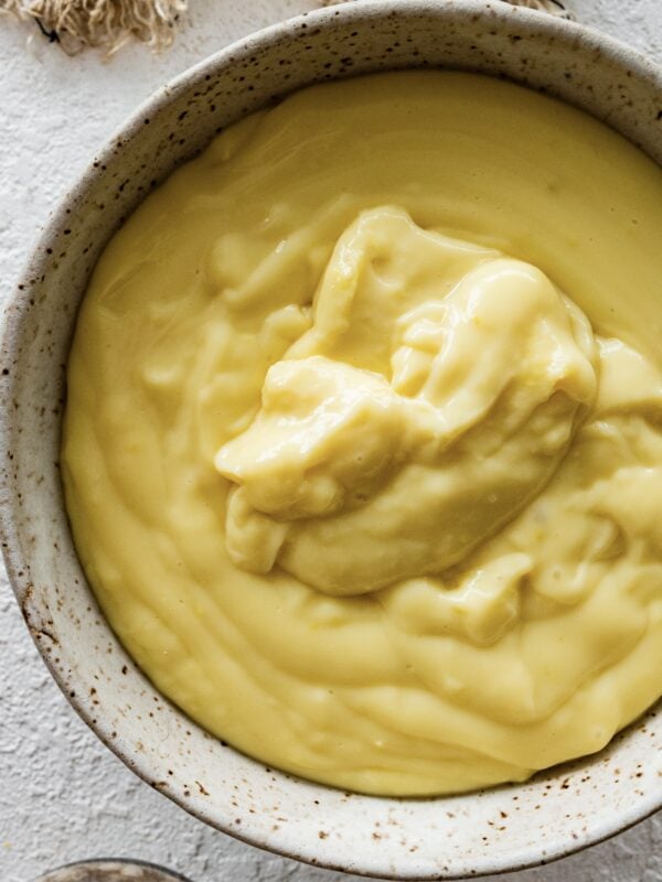 Italian pastry cream in a bowl.
