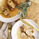 stuffed chicken thighs on a plate