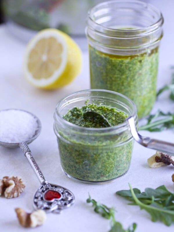 Arugula Pesto with Ingredients