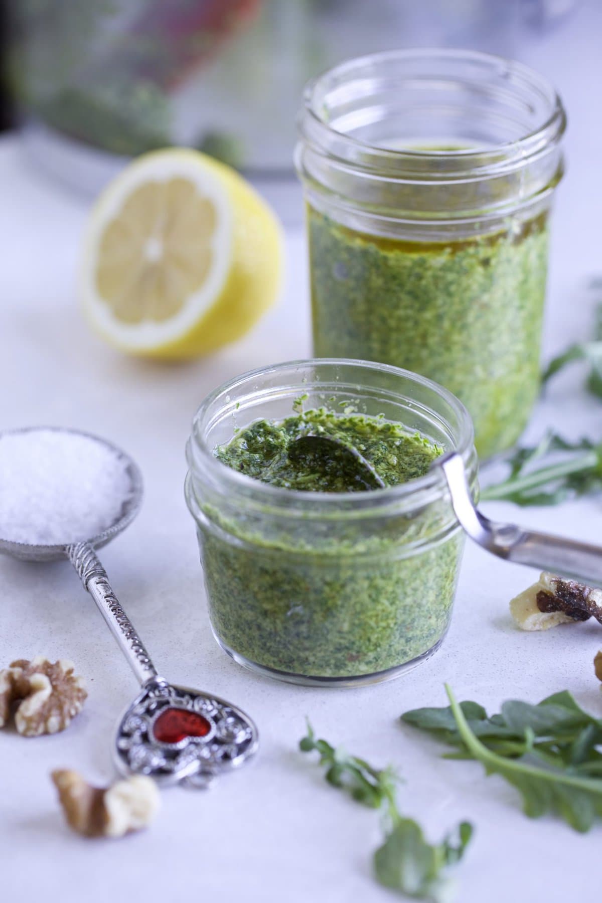 Arugula Pesto with Ingredients