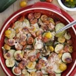 zucchini and tomato bruschetta bake