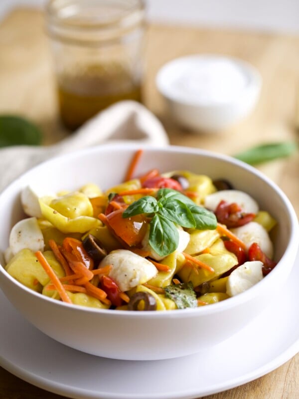 Easy Italian Tortellini Pasta Salad Recipe in a bowl