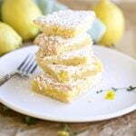 lemon bars on a plate