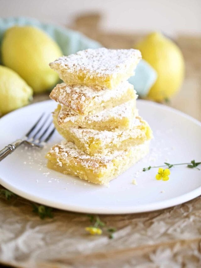 lemon bars on a plate
