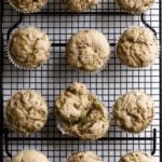 cinnamon zucchini muffins on a cooling rack