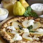 Honey Pear Walnut Pizza with ingredients