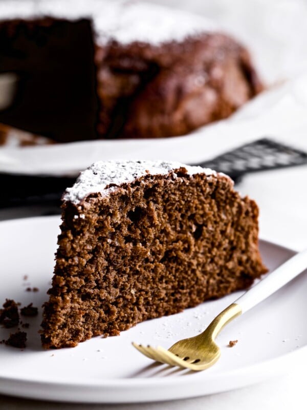 Italian chocolate cake on a plate