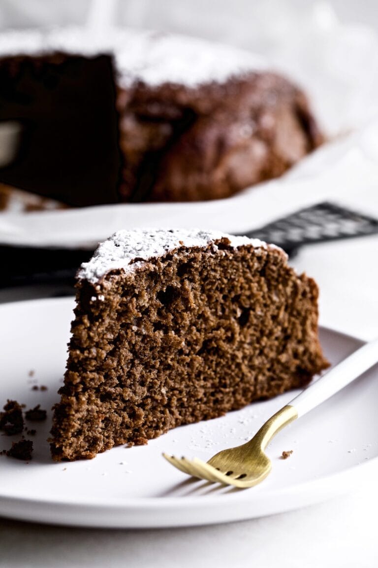 Italian chocolate cake on a plate