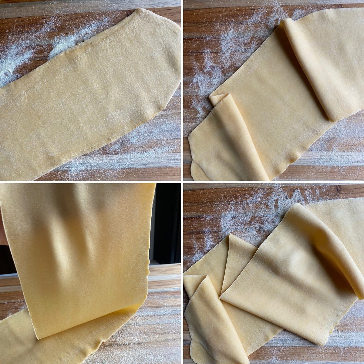 sheets of rolled pappardelle pasta dough