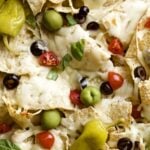 Italian nachos with dipping sauce