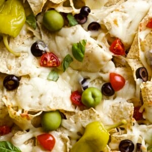 Italian nachos with dipping sauce