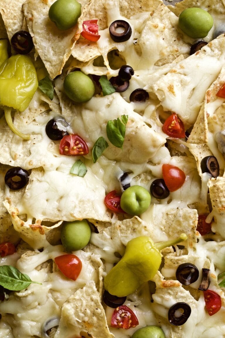 Italian nachos with dipping sauce