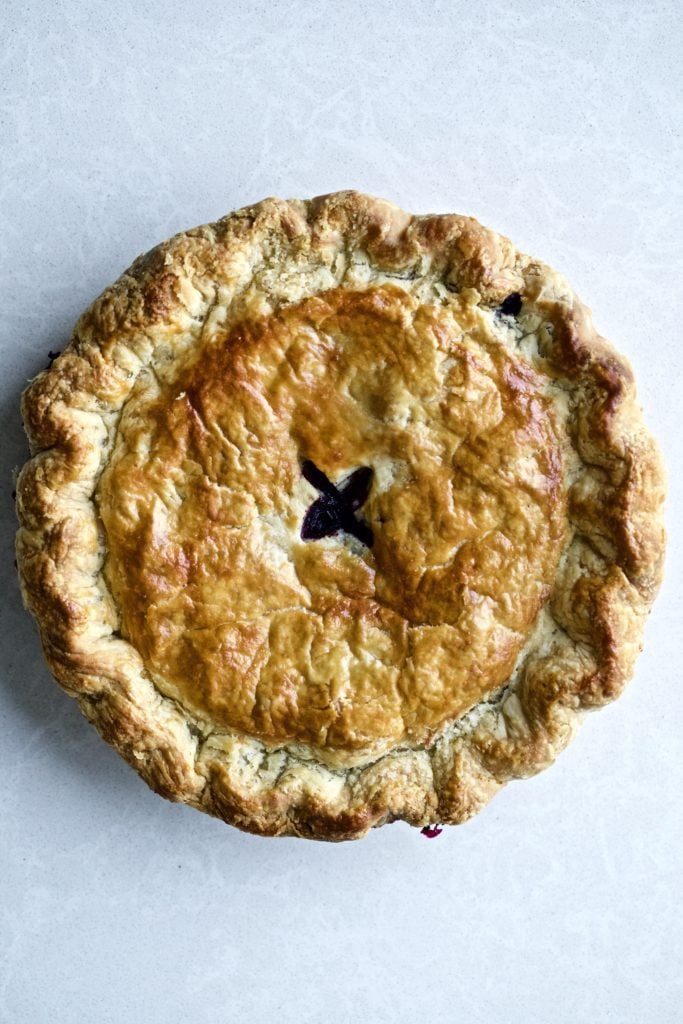 Best Bursting Blueberry pie whole