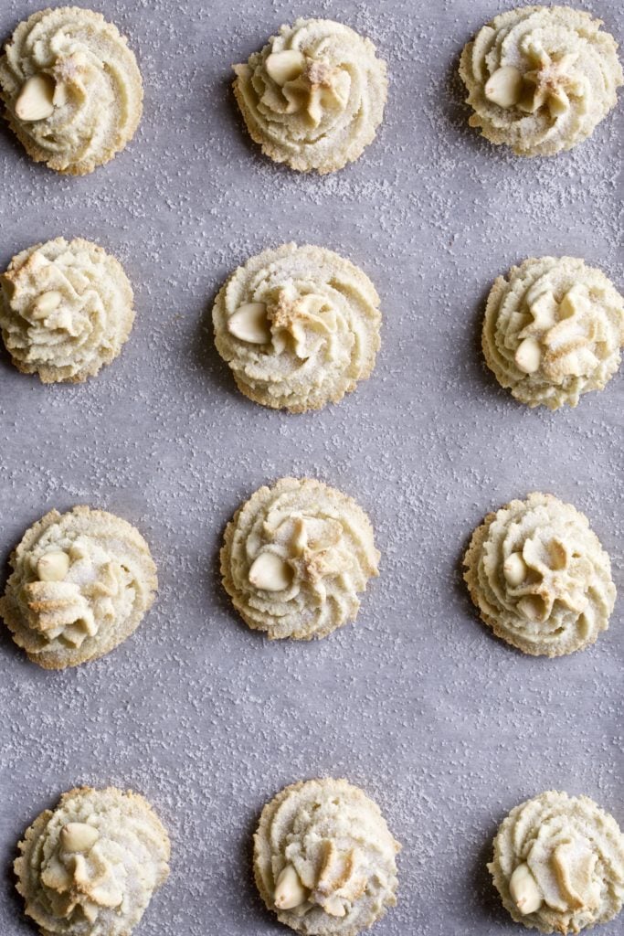 Soft Amaretti Cookies Italian Almond Cookies on sheet pan