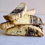 Basic Italian Biscotti (Cantucci) Dough with chocolate drizzle