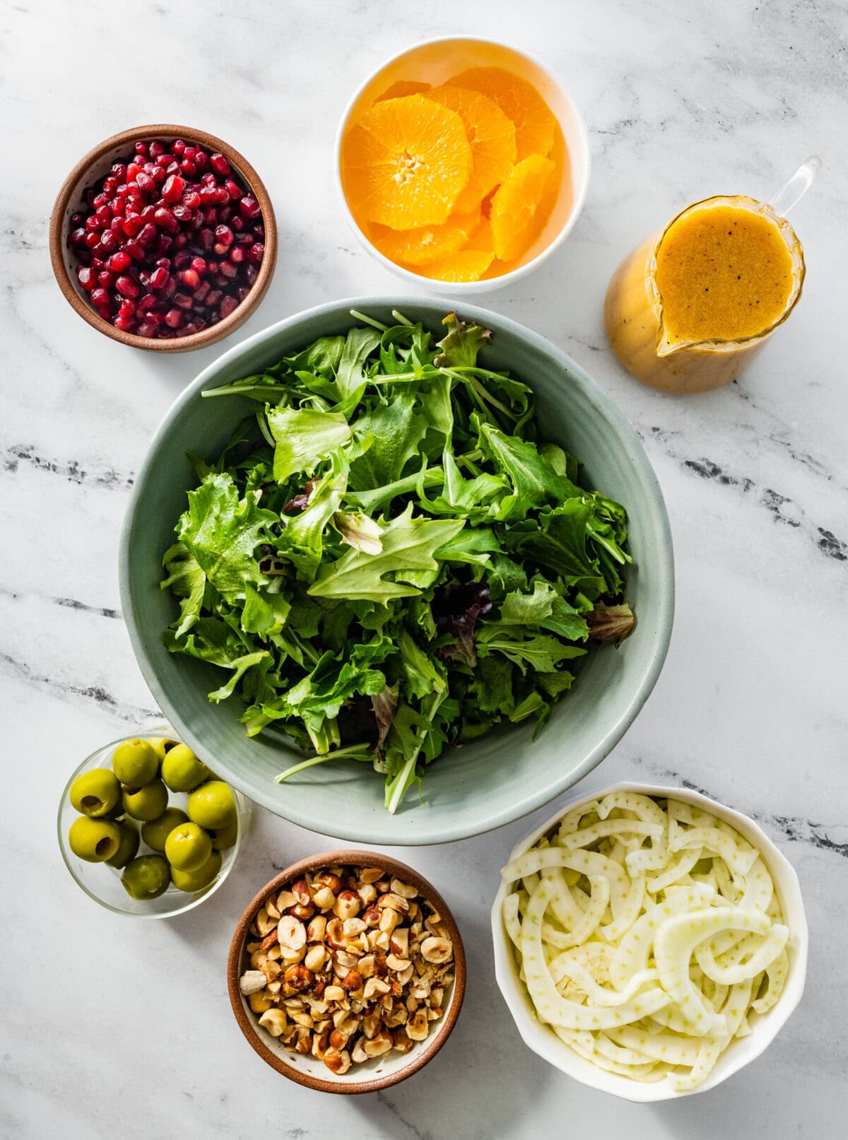 ingredients for italian orange fennel salad.