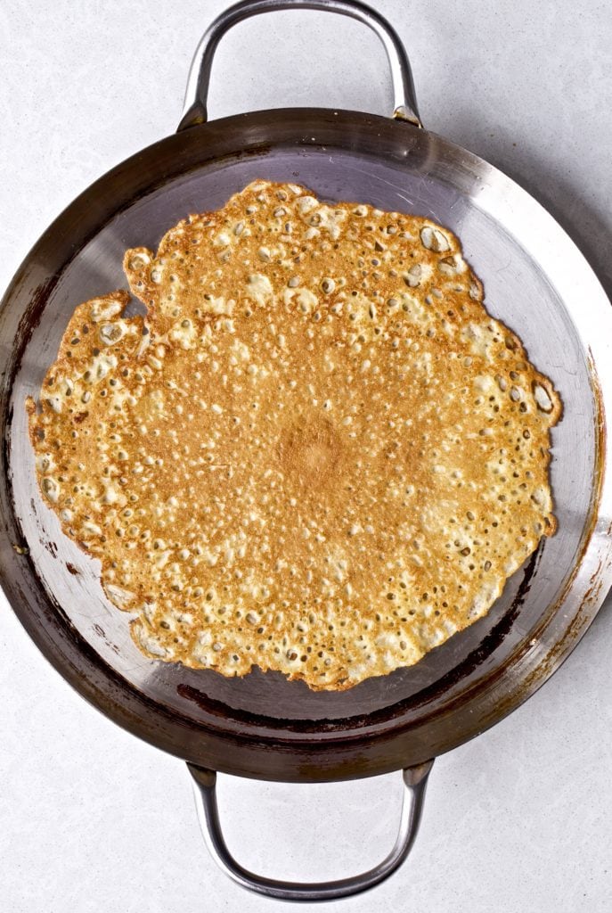 Swedish pancake in a pan