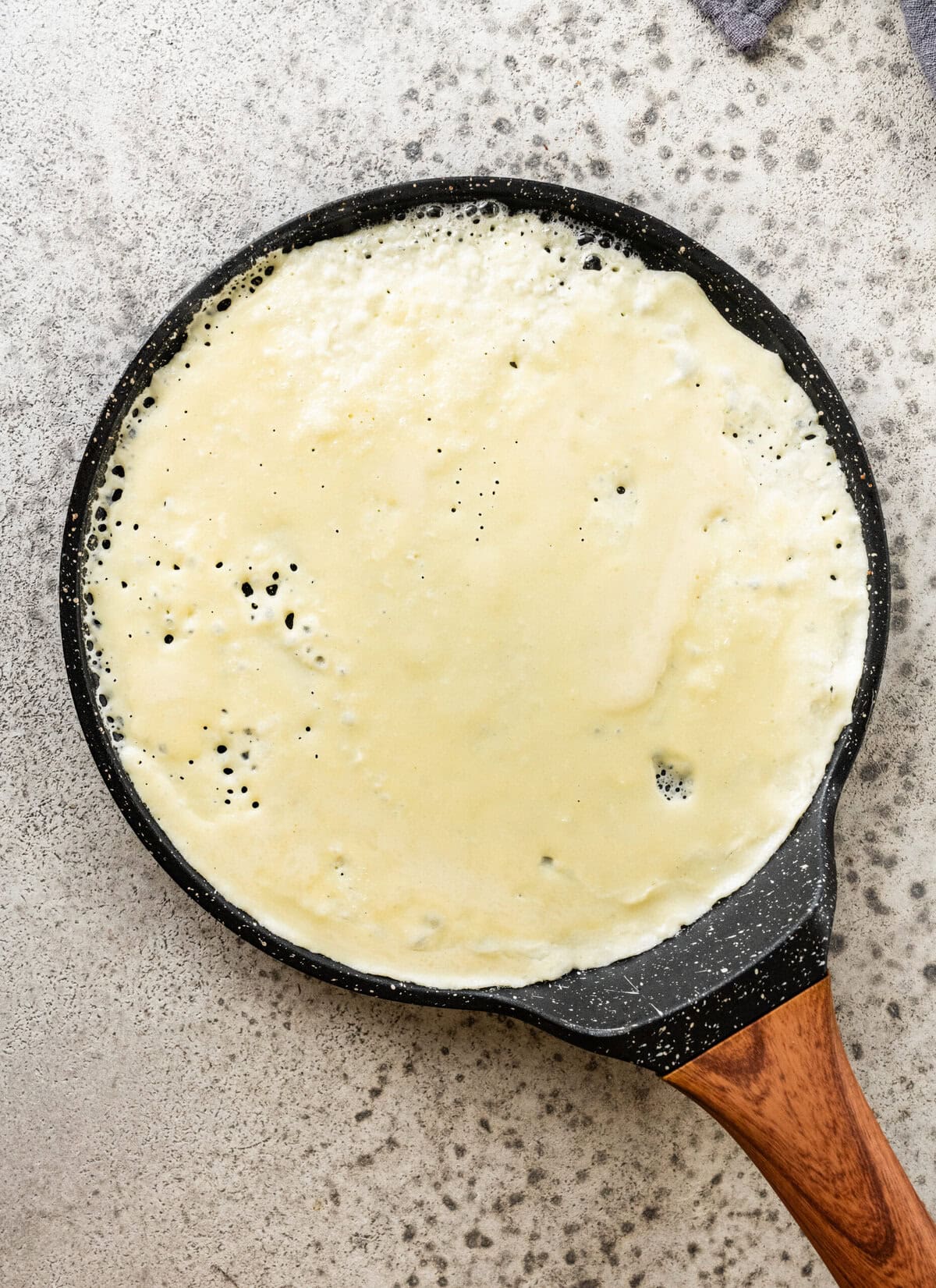 batter poured onto the pan.