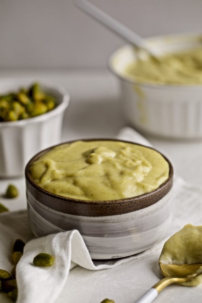 Italian pastry cream in a bowl