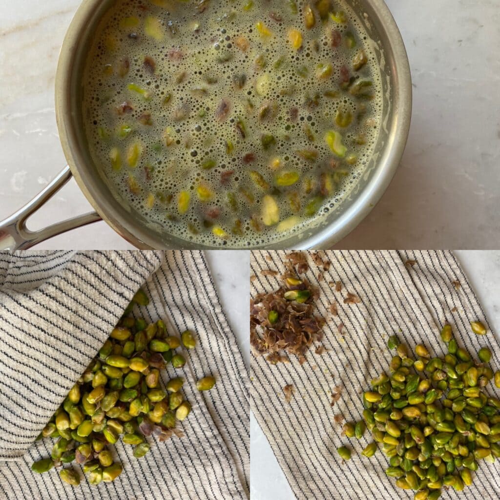 Shelling the pistachios