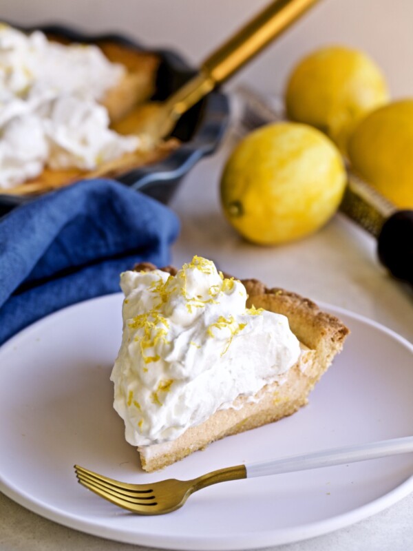 Best Italian Ricotta Pie Recipe (Easter). slice on a plate.