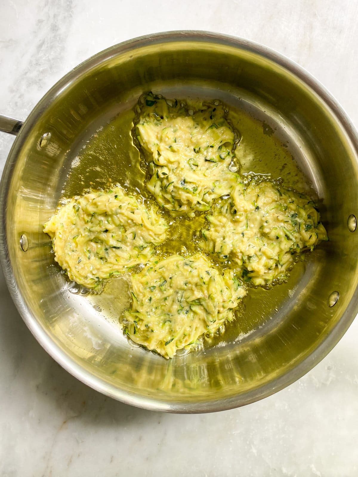 making the zucchini mixture