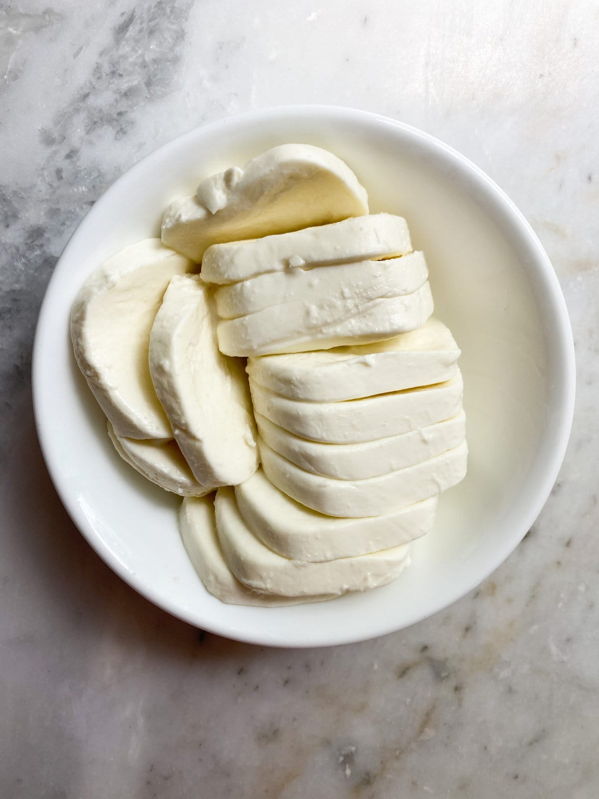 fresh mozzarella in a bowl