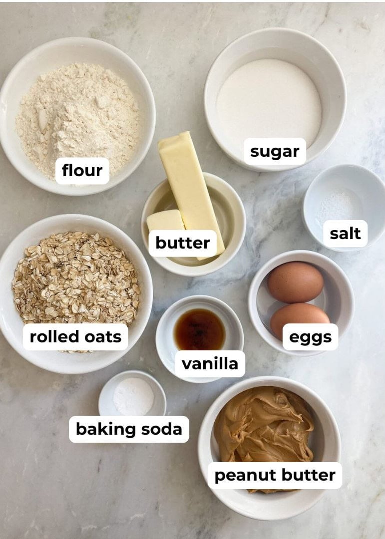 Ingredients to make the bars. 