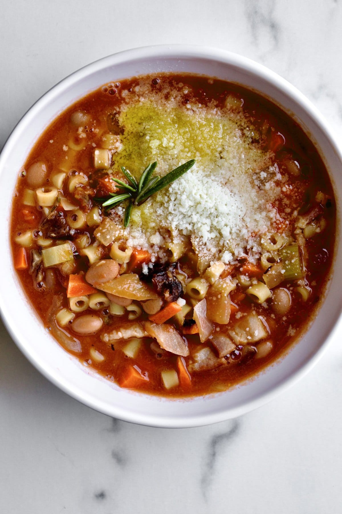 close up of final dish in the bowl.