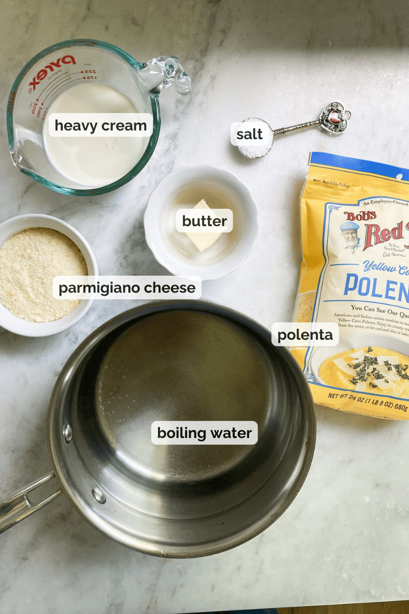 Recipe ingredients for Italian polenta recipe